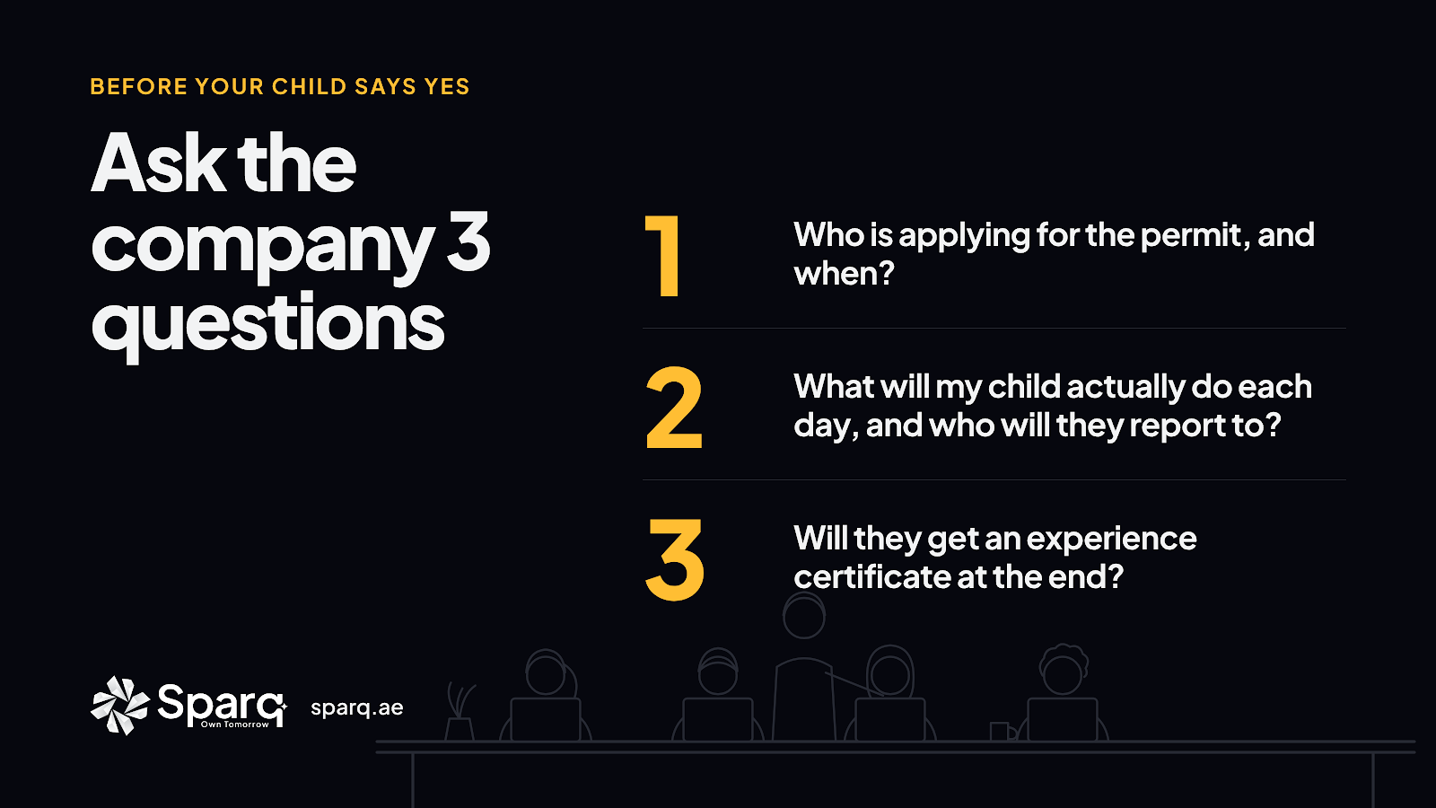 Three questions UAE parents should ask a company before their child starts a work placement.